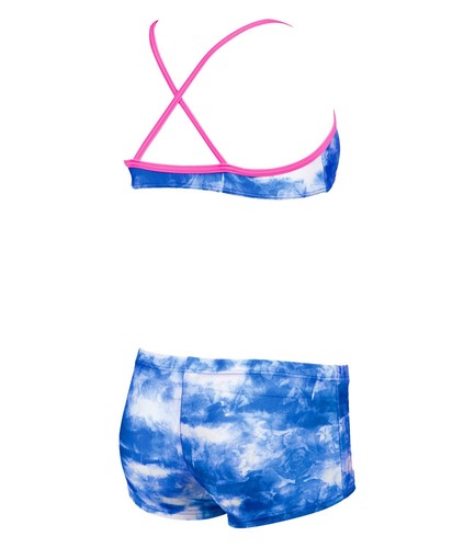 Arena Girls' Swimsuit Clouds Jr Top, Blue/Pink, 140 cm UK/USA26 - Picture 2 of 4