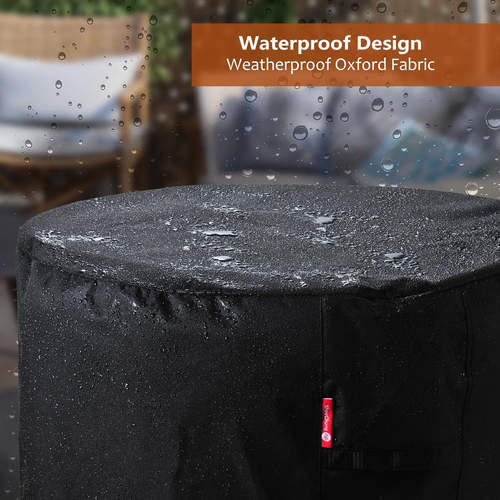 round Gas Fire Pit/Table Cover-Heavy Duty 600D Polyester with PVC Coating Materi - Picture 3 of 12