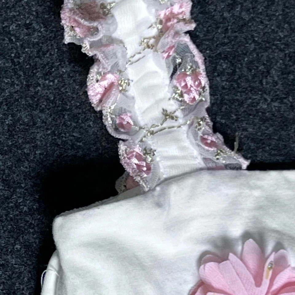 Vestido Floral CachCach Blanco y Rosa 12 Meses Foto 4 de 4