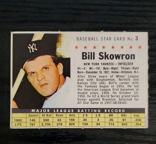 1961 Post #3 Bill Skowron Perforated Company