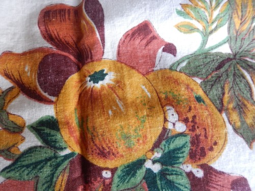 Table Cloth Fall Thanksgiving Banquet Decor Pumpkins Corn Apples L 108” x 55” - Picture 3 of 7