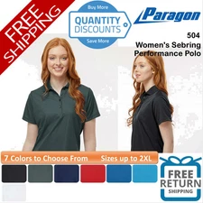 🔥 Paragon Women's Sebring Performance Polo Shirt microfiber Up To 2XL 504