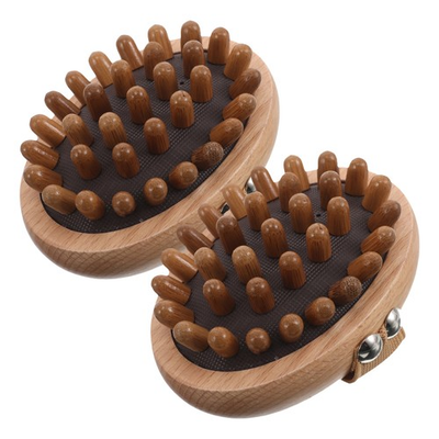 #ad #ad 2pcs Meridian Pressure Brush: Handheld Wooden Body Massager Brush Hair $22.98