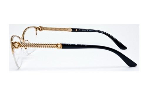 Versace MOD.1222 1196 Cat Eye Brushed Gold size 53/17/140 Italy Eyeglasses - Picture 4 of 6