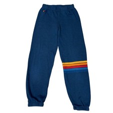 Aviator Nation Rainbow Stitch Sweatpants Joggers Kids Youth 12 Retro Kidcore