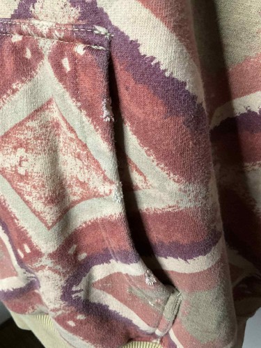We The Free It's A Vibe Pink/Beige Colored Aztec Print Hoodie Oversized - Picture 5 of 7