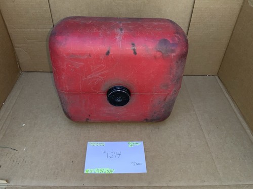 Vintage Small Engine Fuel Gas Tank Red Plastic Nozzle On Bottom Of Tank No Leaks