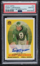 2015 60th Anniversary Retired Topps Online Exclusive Sonny Jurgensen PSA 10 Auto