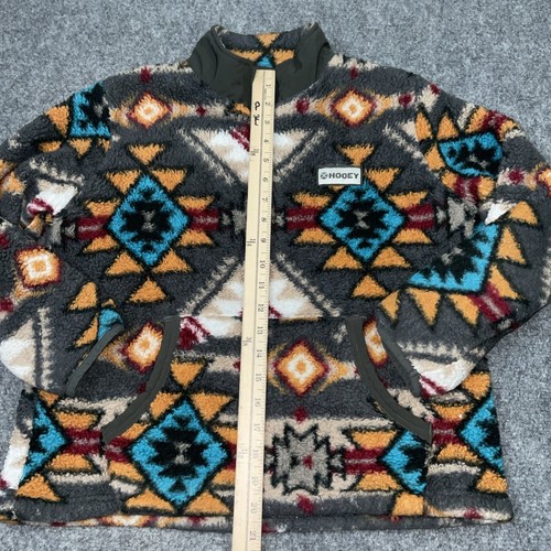 Hooey Pull Over Boys Size M Brown Southwestern Aztec Fleece - Picture 3 of 8