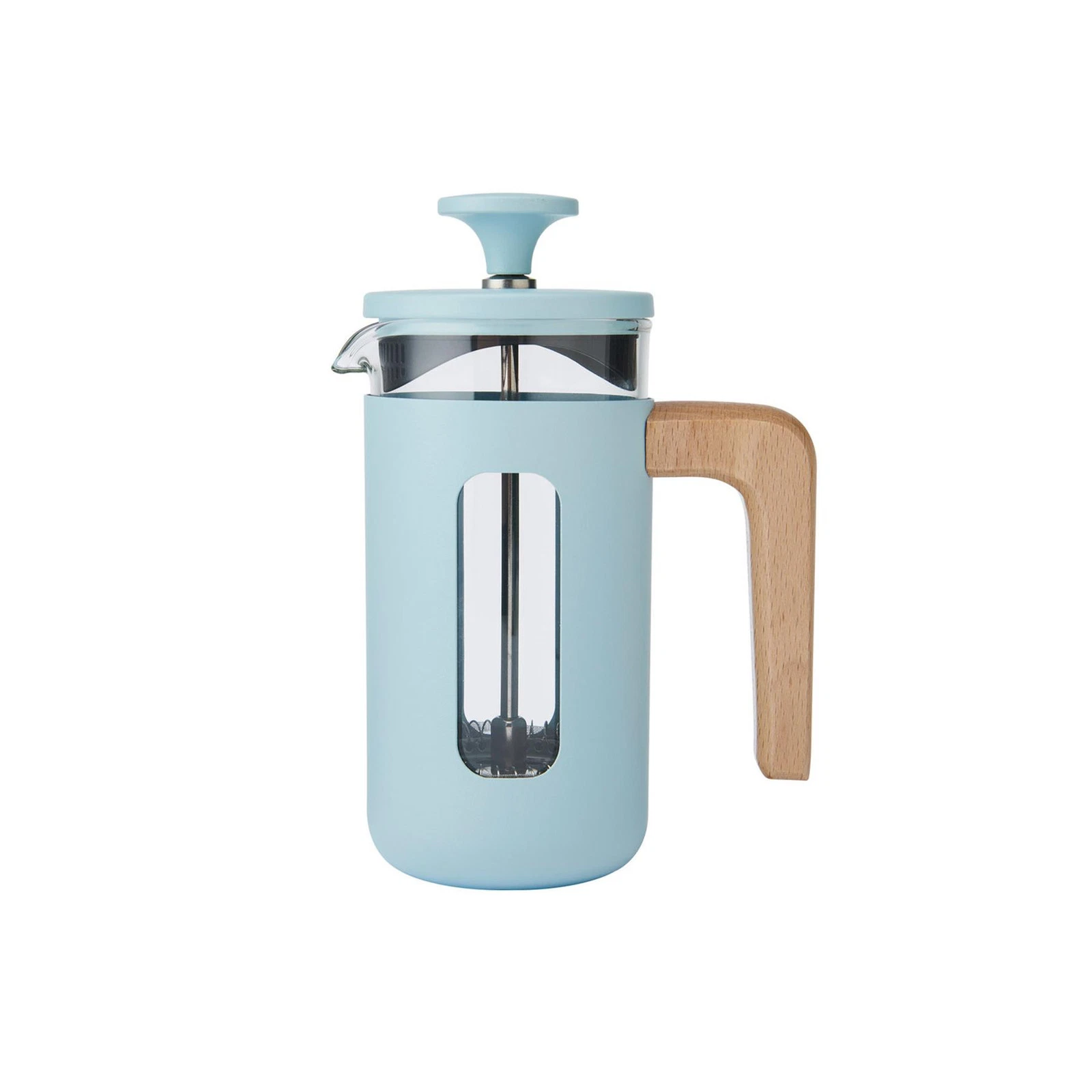 La Cafetiere Pisa Sky Blue Cafetiere with Wooden Handle - 3 Cup