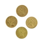 1851-1902 $2.50 Liberty Head Quarter Eagle Us Gold Coin Lot of 4 Nr #C704-9