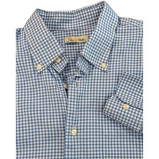 Peter Millar Shirt Mens L Gingham Check Plaid Long Sleeve Office