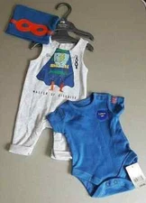 NEW MOTHERCARE Newborn 3 Piece Outfit Set All In One ~ Hat ~ Vest Tagged At £14