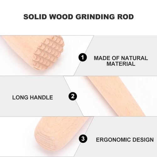Food Grinding Stick Garlic Masher Beech Kitchen Accessory Accesories Solid Wood - Bild 7 von 12