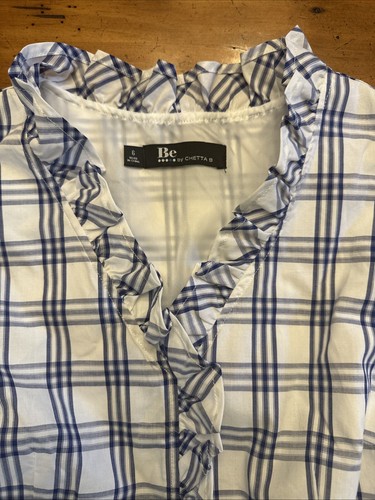 Be by Chetta B Dress Sz 6 Cottage Core Preppy Dainty Ruffle Graph Check Retro - Picture 8 of 19
