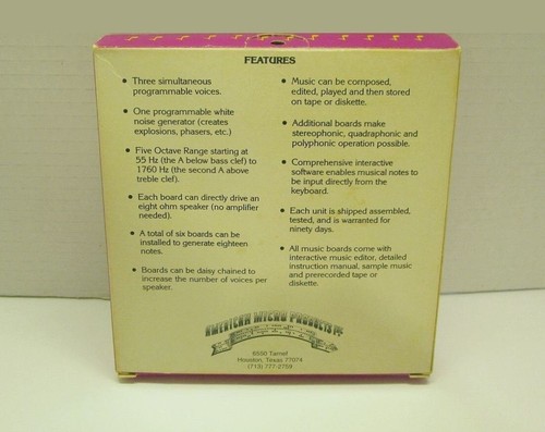 American Micro Products Juke Box Synthesizer für Apple II, 1980! - Bild 6 von 6