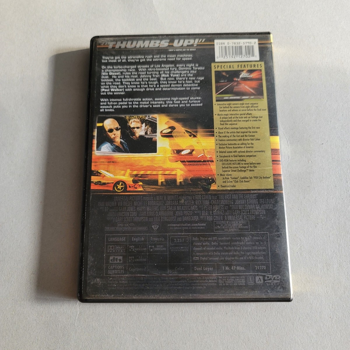 The Fast And The Furious (DVD 2002) Widescreen Collector's Edition