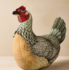 John Derian For Target Plush Beaded Chicken Pillow 14  x13  - Brand New