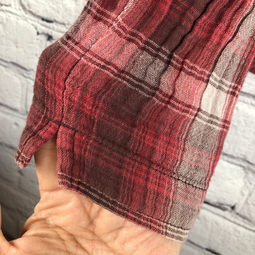 PrAna Top Women Medium V Neck Long Sleeve Plaid Organic Cotton Pullover Tie - Picture 6 of 9