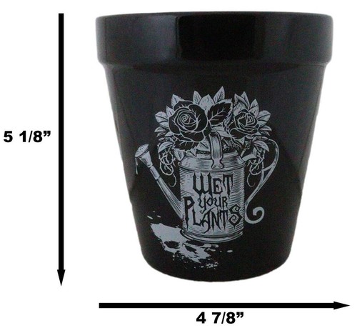 Wet Your Plants Totenkopf Blumen Gießkanne Wicca Hexe Blume Kräuter Übertopf Topf - Bild 2 von 9