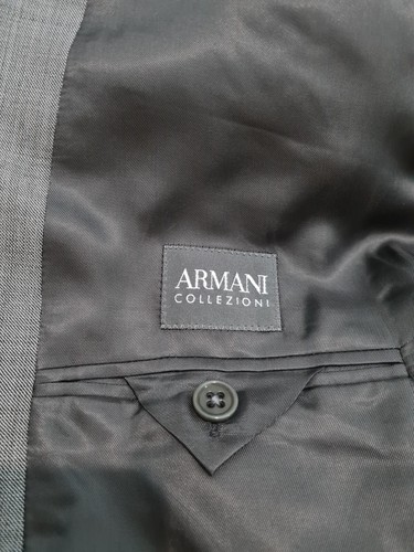 Chaqueta Traje de Lana Armani Collections UZVGBA Single Pecho Gris Reino Unido 48 EU 58 - Imagen 8 de 9
