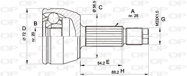Tête de cardan Ford Ka 1.3i anti-vibration joint homocinétique de transmission