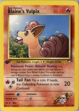 Blaine's Vulpix 1st Edition Gym Heroes 65/132 - Pokémon TCG Card Common Damage