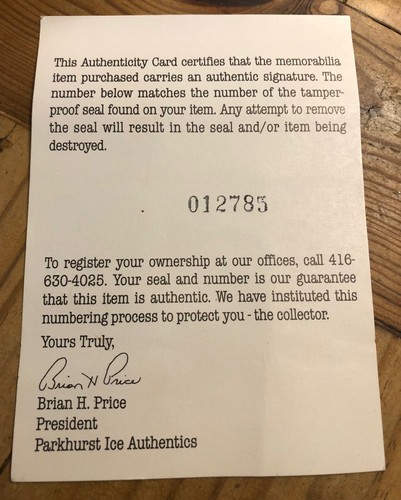 Jean Beliveau Autografato Puck Parkhurst Ice Authentics con certificato di autenticità e scatola originale - Foto 4 di 9