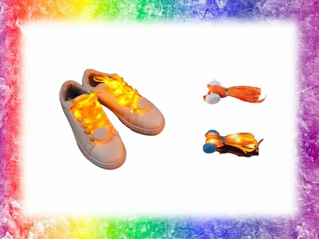 1 paio di lacci per scarpe luminosi a LED arancioni per scarpe da palco prestazioni- 1 paio di lacci per scarpe luminosi a LED arancioni per scarpe da palco prestazioni-