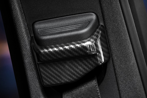 Carbon Fiber Seat Belt Adjustment Cover Trim 2PCS For Benz C-Class ABS 2015-2021 - Picture 10 of 10