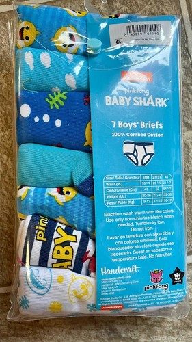 Baby Shark 7 pair toddler boys briefs 4T - Picture 2 of 2