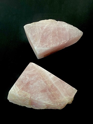 BRAZILIAN~PAIR OF NATURAL/POLISHED~LARGE~🌹ROSE QUARTZ BOOKENDS~9”H-6.5”W~MINT! - Picture 10 of 12