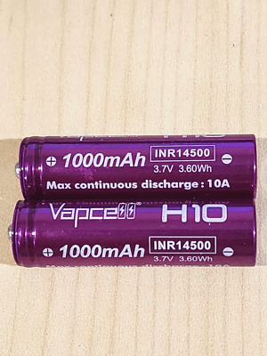 #ad #ad 2 VC INR 14500 Li Mn 1000mAh HIGH DRAIN Rechargeable Battery 3.7V BUTTON TOP $11.25