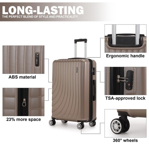 Luggage Sets 3 Piece Expandable Hard Shell Suitcase with Spinner Wheels TSA Lock - Picture 4 of 24