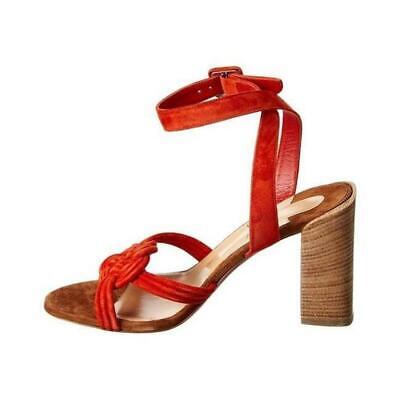 Christian Louboutin ELLA 85 Braided Suede Strappy Wooden Heels