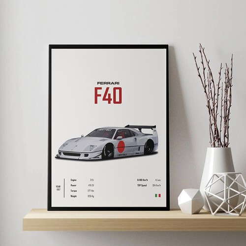 Famous Classic Luxury Sports Car Supercar Collection HD Poster and Prints Canvas - Foto 3 di 114