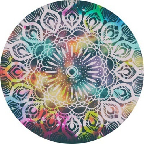 Alfombra redonda mandala étnica retro alfombra colorida cielo estrellado geométrica alfombra floral @ - Imagen 9 de 24