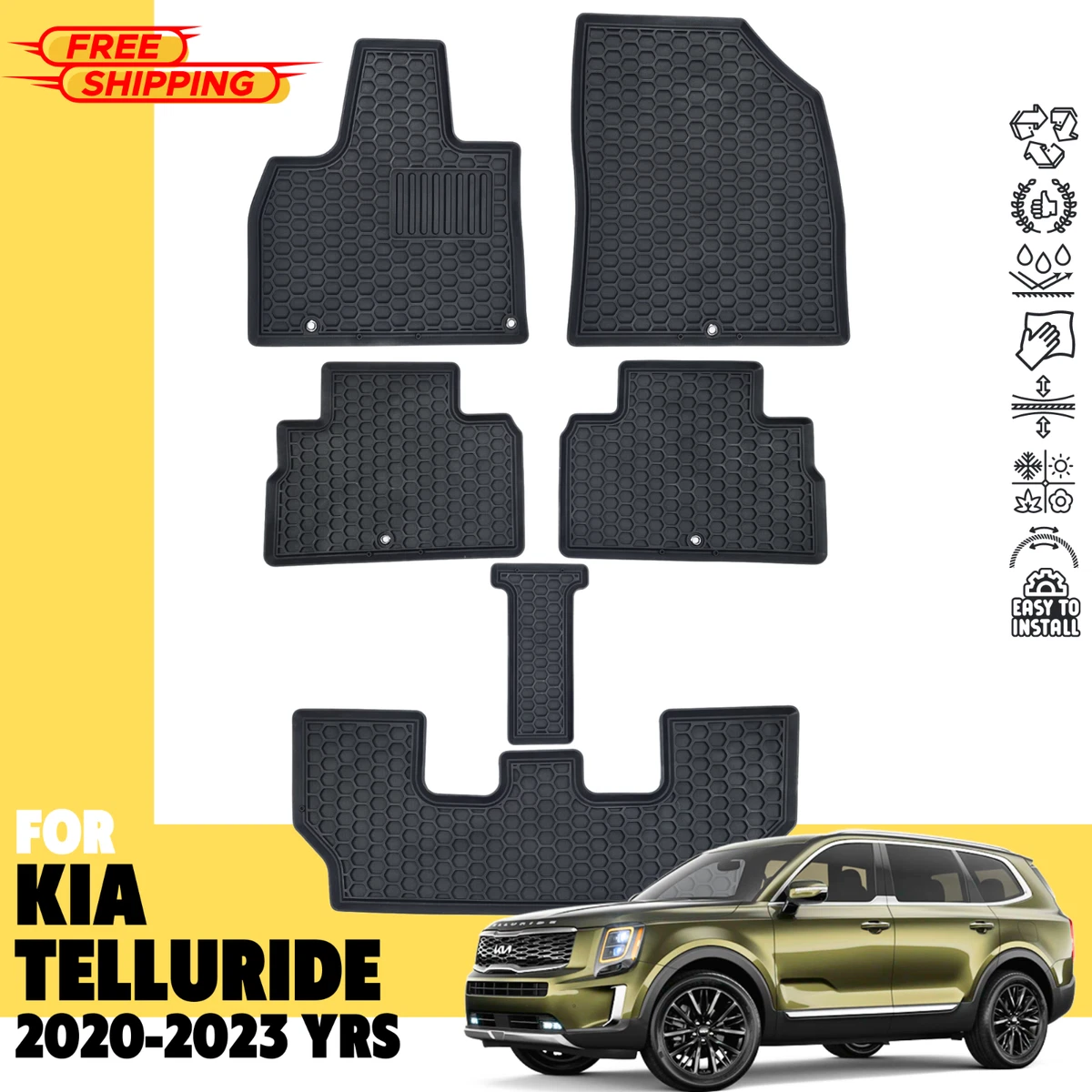 2021 kia telluride 2024 rubber floor mats