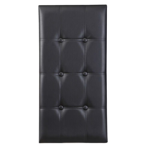 30" Ottoman Storage Bench Rectangle Leather Folding Footstool with Lid Black - Picture 10 of 24