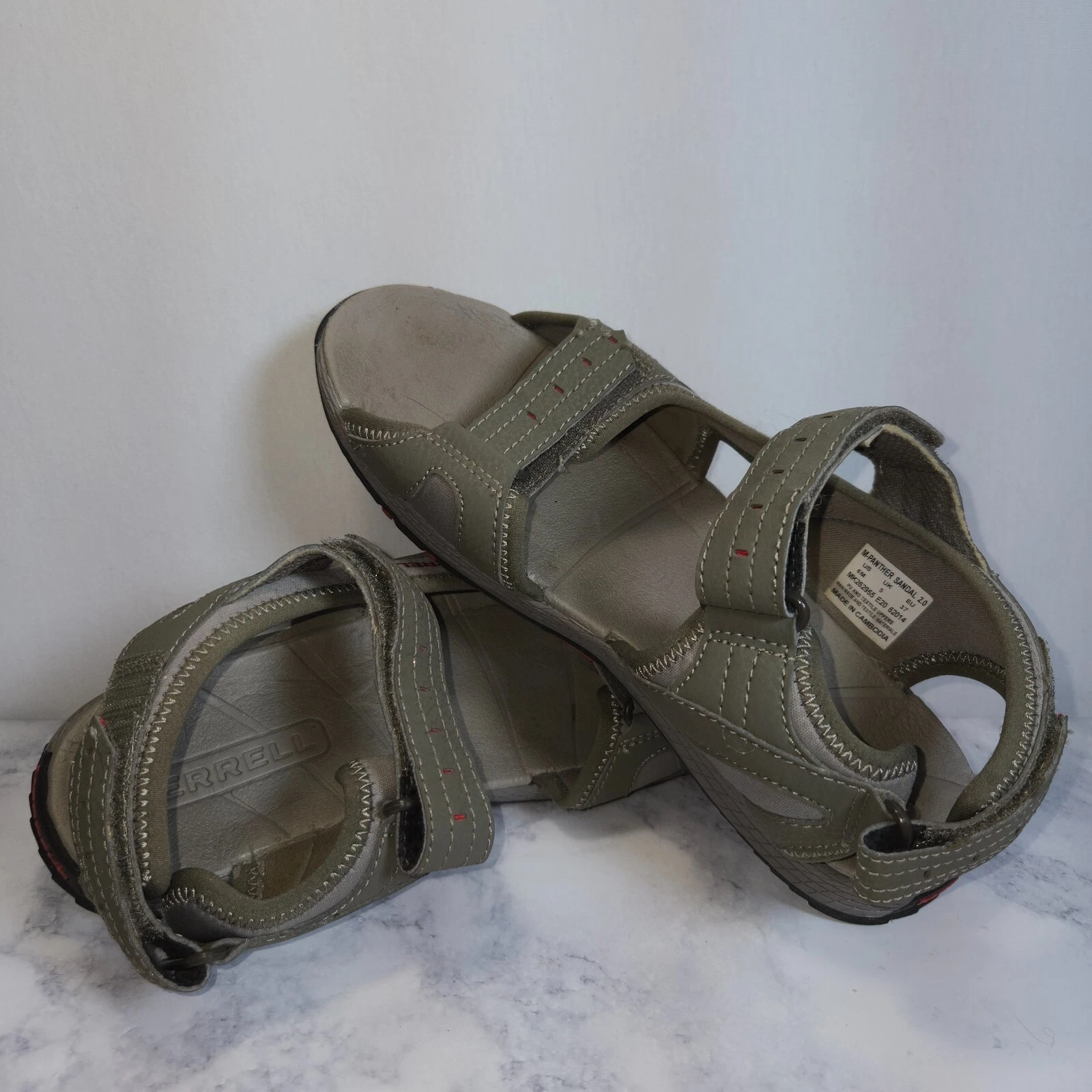 PUMA MERRELL Panther sandali sportivi scarpe grigio verde rosso taglia US 6M sport escursionismo