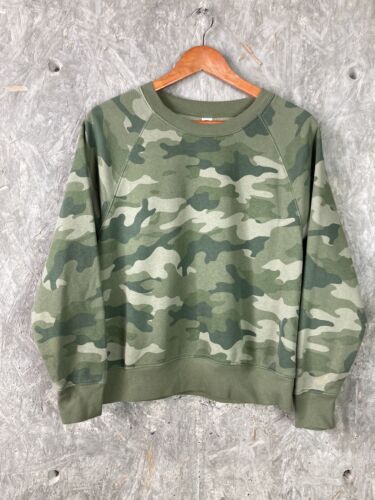 Juniors Old Navy S Green Camo Raglan Sleeve Sweatshirt Pullover - Afbeelding 1 van 11