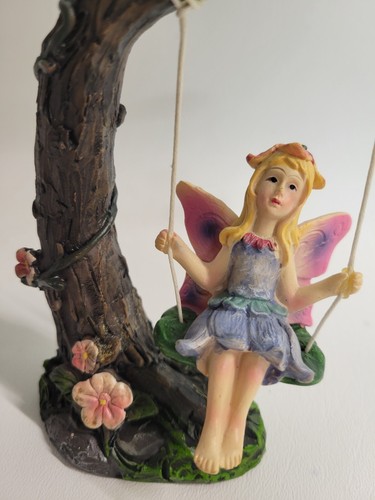 Fairy Girl Tree Swing Garden Decor Mini Figurine Dollhouse Decor Ornament 5.5" - Picture 5 of 5