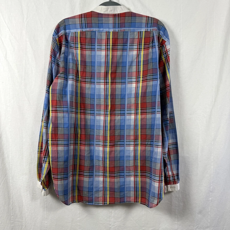 Camisa RARA DE COLECCIÓN Geoffrey Beene Años 80 Para Hombre Talla M Multicolor A Cuadros 1/2 Abotonada Foto 4 de 4