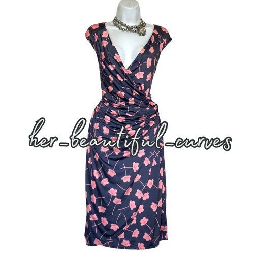 LINDY BOP FLORAL PRINT JERSEY OCCASION PARTY DRESS SIZE 20 - Picture 4 of 7