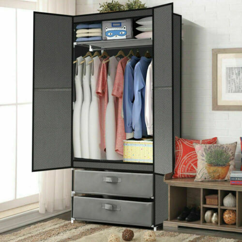 Large Portable Clothes Closet Wardrobe Drawer Storage Cabinet Organiser Shelf AU - Picture 3 of 11