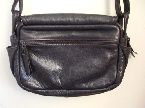 Stickman Michele Leather Messenger/Crossbody, Embossed/Tooled, Brown, Adjustable - Picture 7 of 23