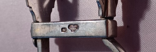 Sterling Sheffield England 1928 Goldsmiths L & D Large Asparagus Tongs- 9" - Picture 3 of 4