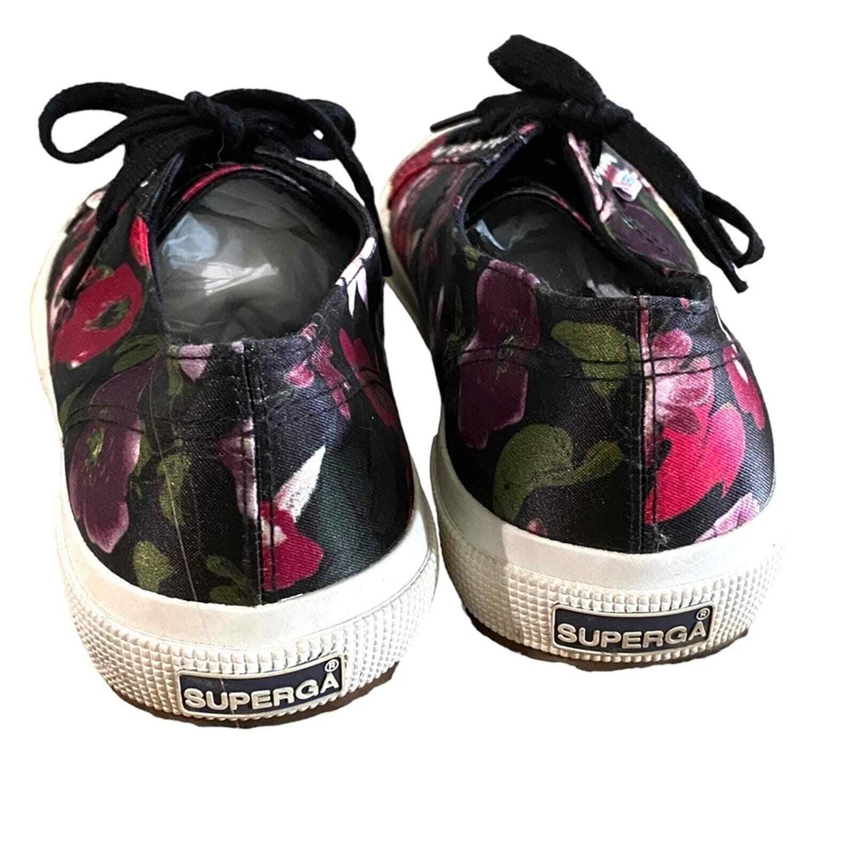 Superga Womens Shoes Size 8 Floral satin Lace Up Sneakers 8 / 39 - Image 3 of 4