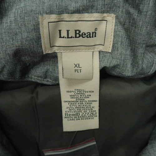 LL Bean Jacket Womens Extra Large Gray Ultrawarm 3/4 Coat Downtek Repellent NWT - Picture 3 of 8