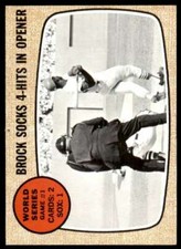 World Series Game 1 Lou Brock Card 1968 Topps #151